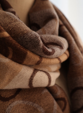 冬天围巾女保暖时尚百搭仿羊绒加厚围脖欧美高级感披肩网红款优雅