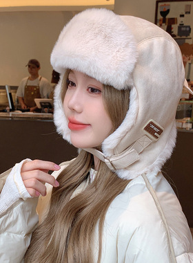 帽子女冬款保暖电动车户外骑车护耳东北防寒雷锋帽男冬季防风护耳