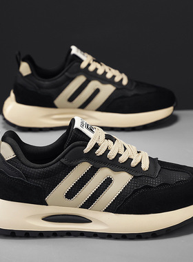 阿甘男鞋2025春季新款男士跑步运动休闲鞋潮流百搭厚底增高老爹鞋