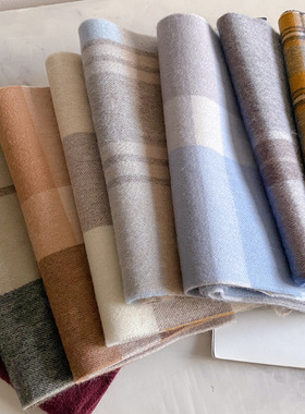 100%澳洲wool纯羊毛围巾男女冬季高级感新款英伦风情侣围脖生日礼