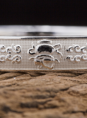 珍华堂文艺风百搭如意刻字银饰