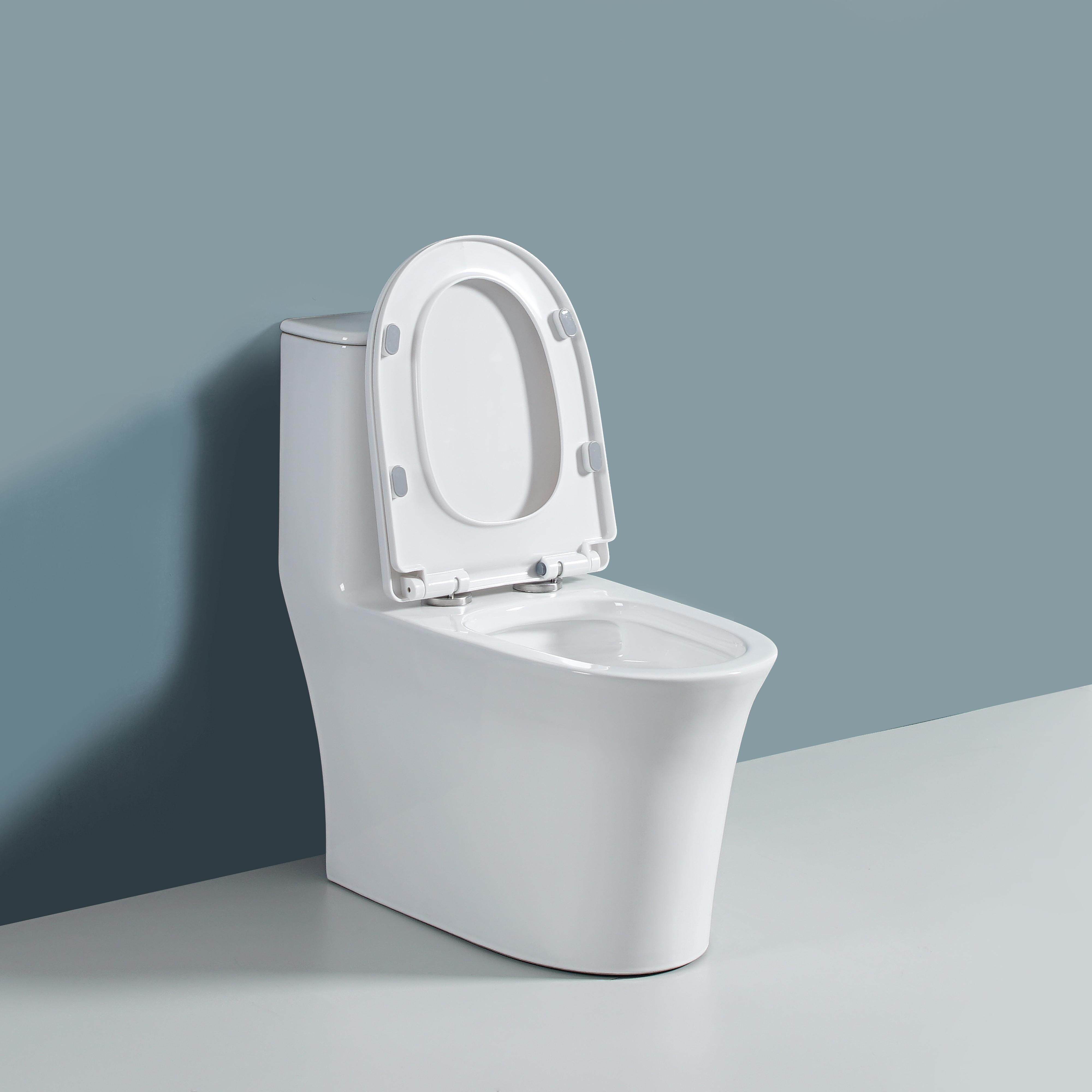 JXD-Y3001家用陶瓷马桶虹吸式防臭连体缓降抽水喷射PP缓降盖板 - 图2