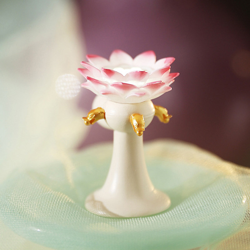 河南博物院文创发光冰箱贴定制北京故宫馆彩绘白陶莲花灯纪念品