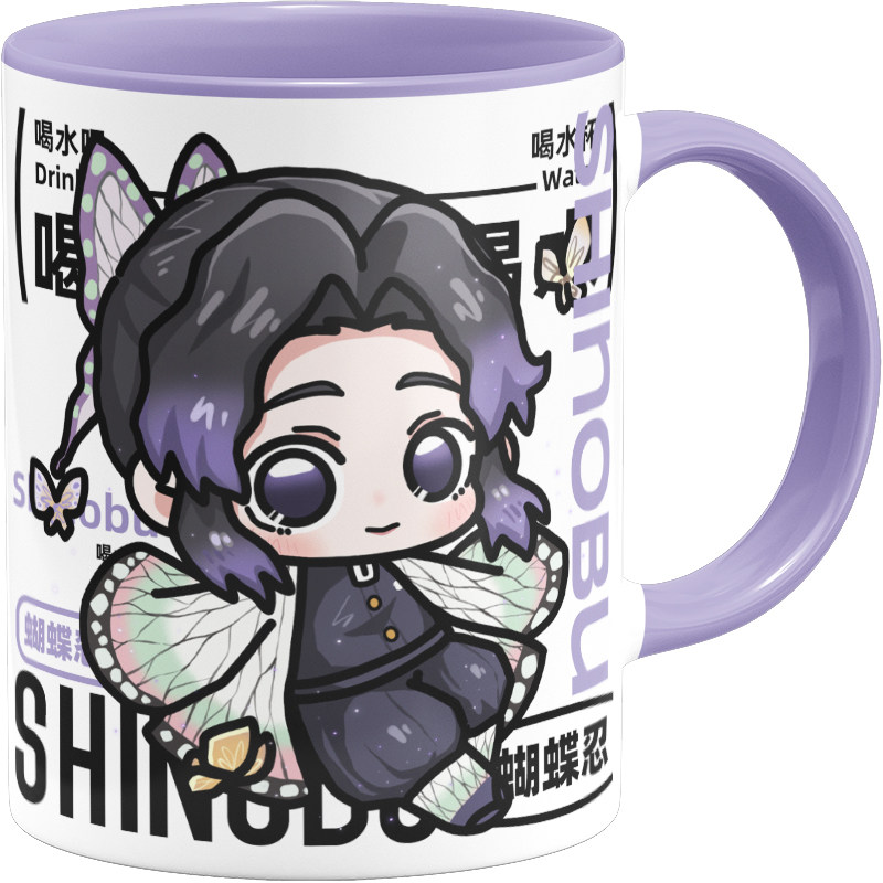 鬼灭之刃原创蝴蝶忍九柱同人周边可爱好看陶瓷9号马克杯水杯带盖,淘宝优惠券,粉丝福利购,淘宝优惠卷