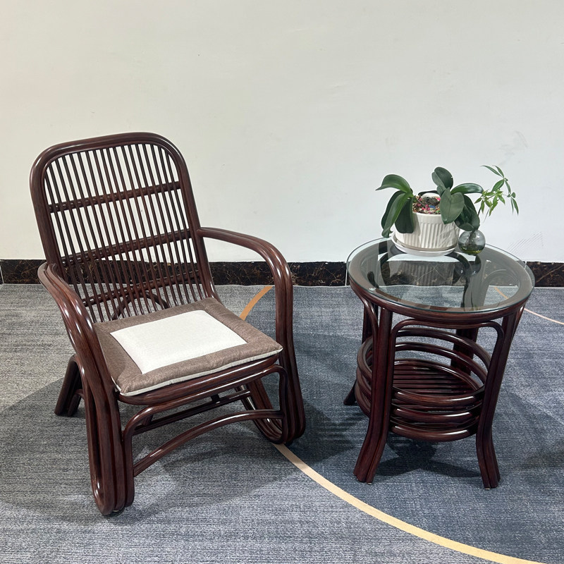 真藤阳台椅三件套家用休闲藤椅简约客厅茶几组合透气桌椅老人椅,淘宝优惠券,粉丝福利购,淘宝优惠卷