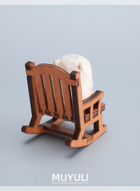 手工木雕小熊丨可爱摇椅解压电脑办公桌面摆件车载摆件圣诞节礼物