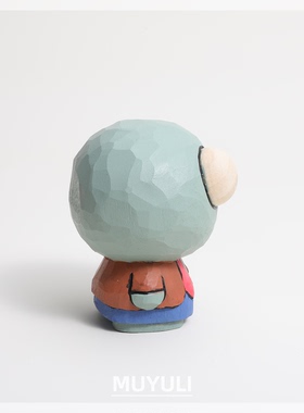 手工木雕僵尸丨可爱办公桌工位摆件稳定情绪桌面装饰摆件礼物创意