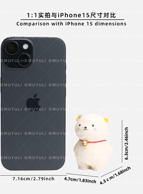 手工木雕小白熊丨木质创意摆件工位桌面装饰品木质饰品圣诞节礼物