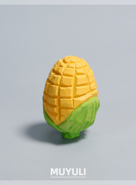 手工木雕玉米丨摆件电脑桌工位治愈情绪装饰情人节圣诞节礼物女