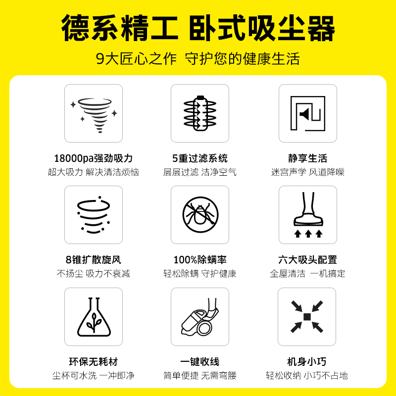 karcher卡赫吸尘器家用大吸力小型除尘除螨多功能电器有线吸尘机