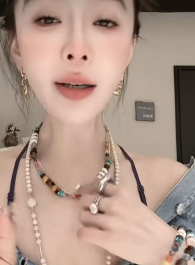大彤彤同款复古串珠项链女