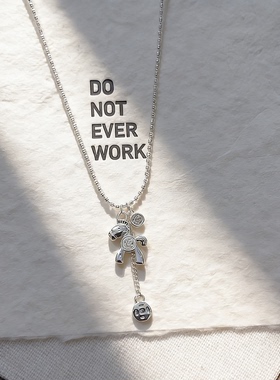 马上有钱花复古拼接卫衣项链女