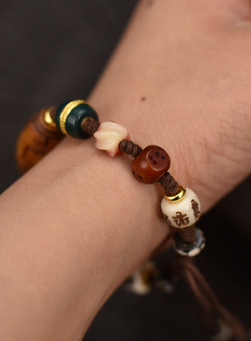 牛骨单圈可拉伸调节手串