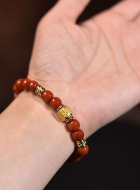 南红玛瑙老型珠女士单圈手串