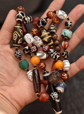 玛瑙多宝天珠多宝项链手持油润老气满风化 息增怀天珠