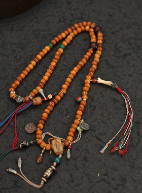 藏式藏风南瓜珠雕刻牛骨108佛珠念珠民族风包邮到家