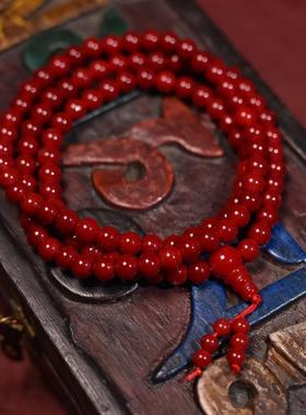 红色佛珠怀业珠108佛珠念珠