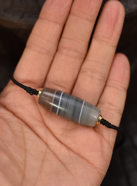 蓝沁缠丝天珠一物一拍可拉伸调节吊坠项链包邮到家