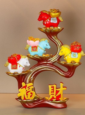 马年吉祥物国潮玄关桌面摆件套装