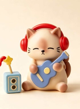卡通喵喵慢生活系列盲盒摆件装饰