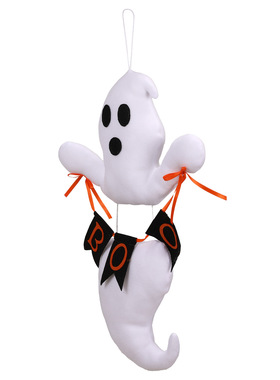 白鬼幽灵女巫立体填充毛绒挂串 跨境万圣节节日挂件吊件装饰场地