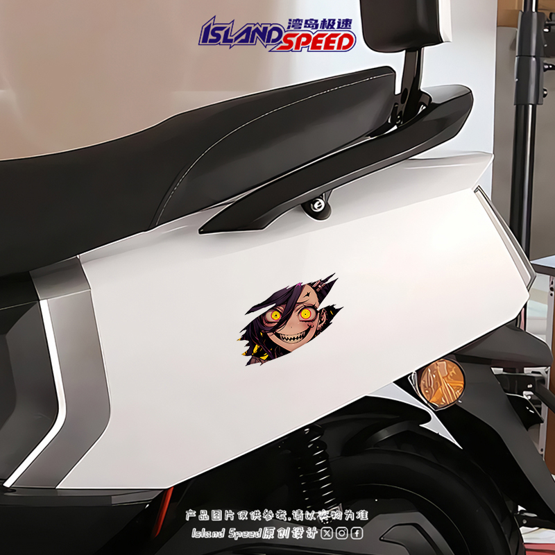 胆大党汽车贴纸绫濑桃恶魔撕裂风格头盔摩托车电车防水贴画 - 图1