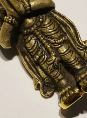 【几何】17世纪帕拉风格随身佛吊坠项链 全品k金随身老物佛像3698