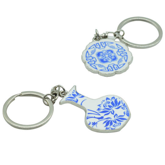 青花瓷钥匙扣挂件 特色中国风送老外小礼品礼物 外事出国纪念品