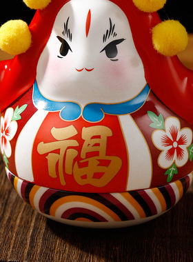 老北京陶瓷文创兔爷不倒翁
