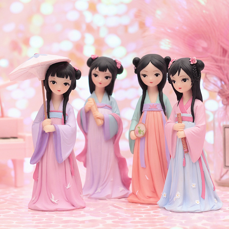 故宫娃娃俏格格文创玩偶宫廷系列摆件古风古装绢人偶中国风小礼品 - 图1