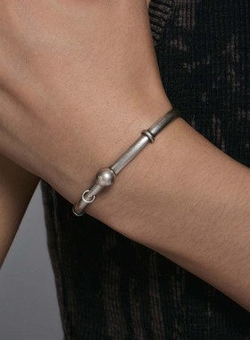 BLACKHEAD/黑头S925银穿刺球手镯原创设计简约纯银