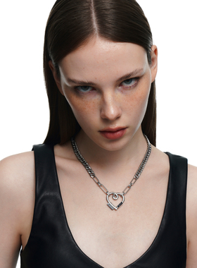 BLACKHEAD锆石吊坠爱心双层项链