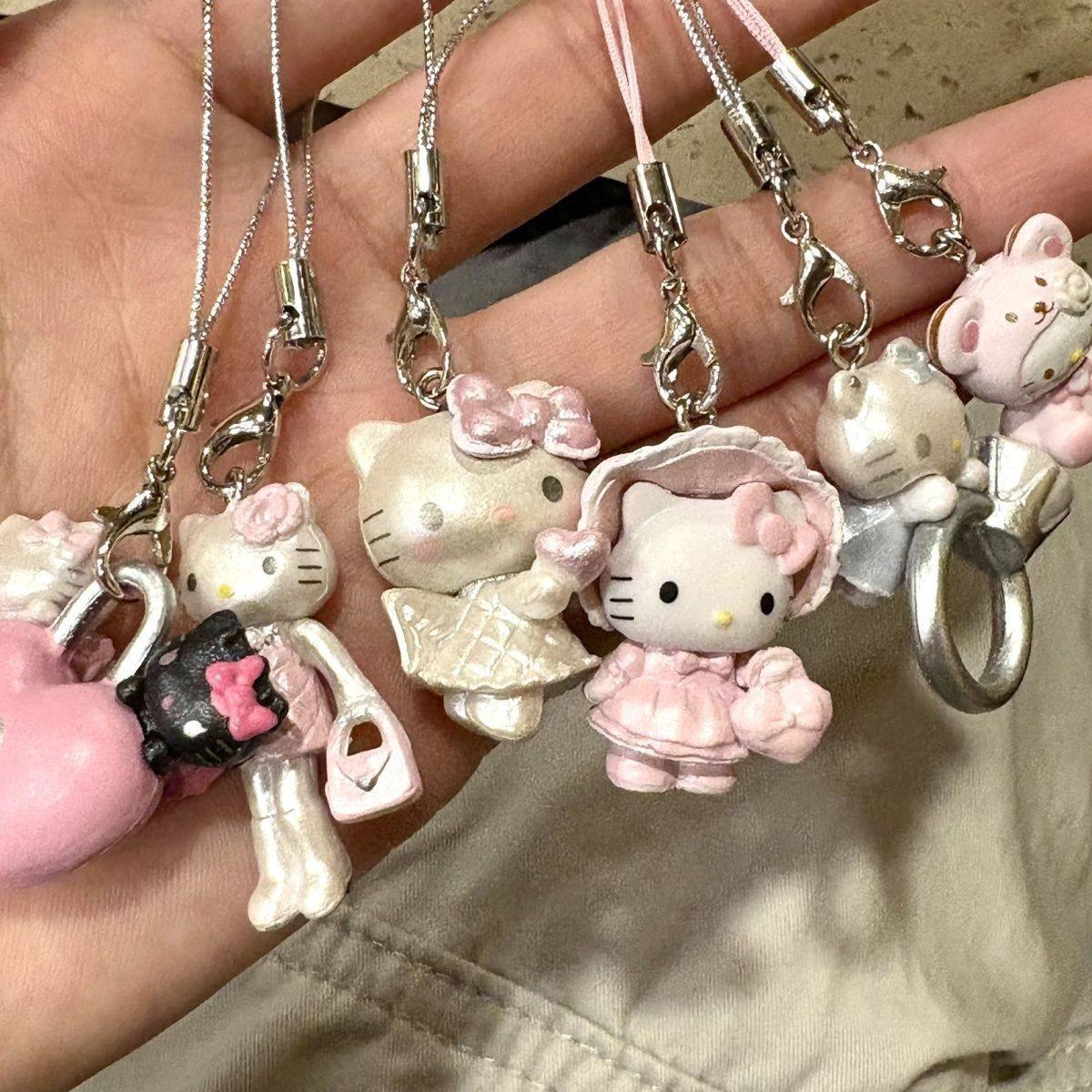Girly ins style long leg ring cartoon cat shell pendant airpods headphone set pendant cartoon creative