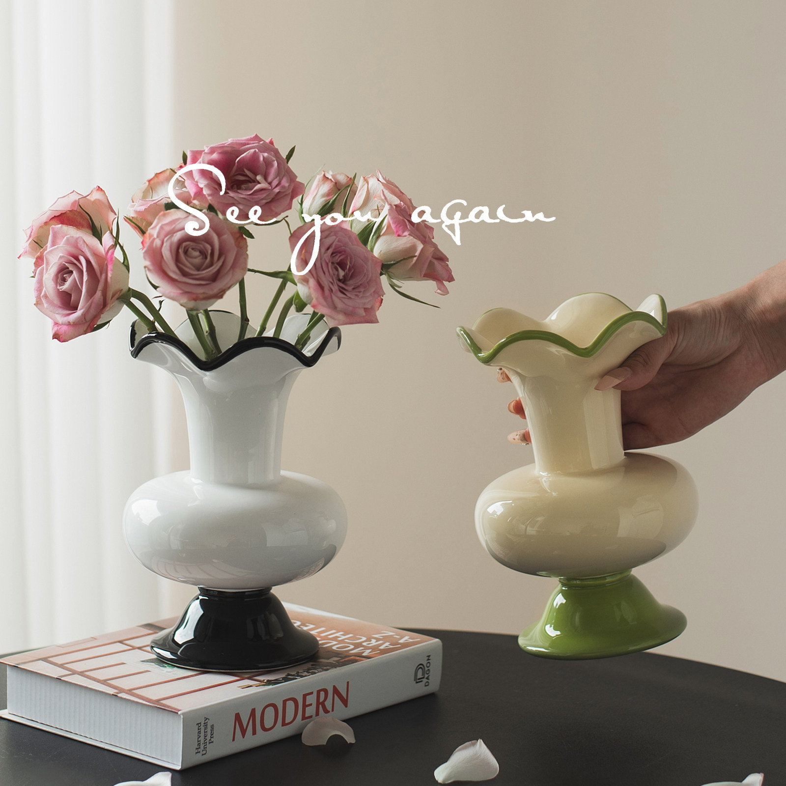 法式芬顿陶瓷花瓶轻奢高级感小众复古客厅插花鲜花民宿设计感摆件,淘宝优惠券,粉丝福利购,淘宝优惠卷