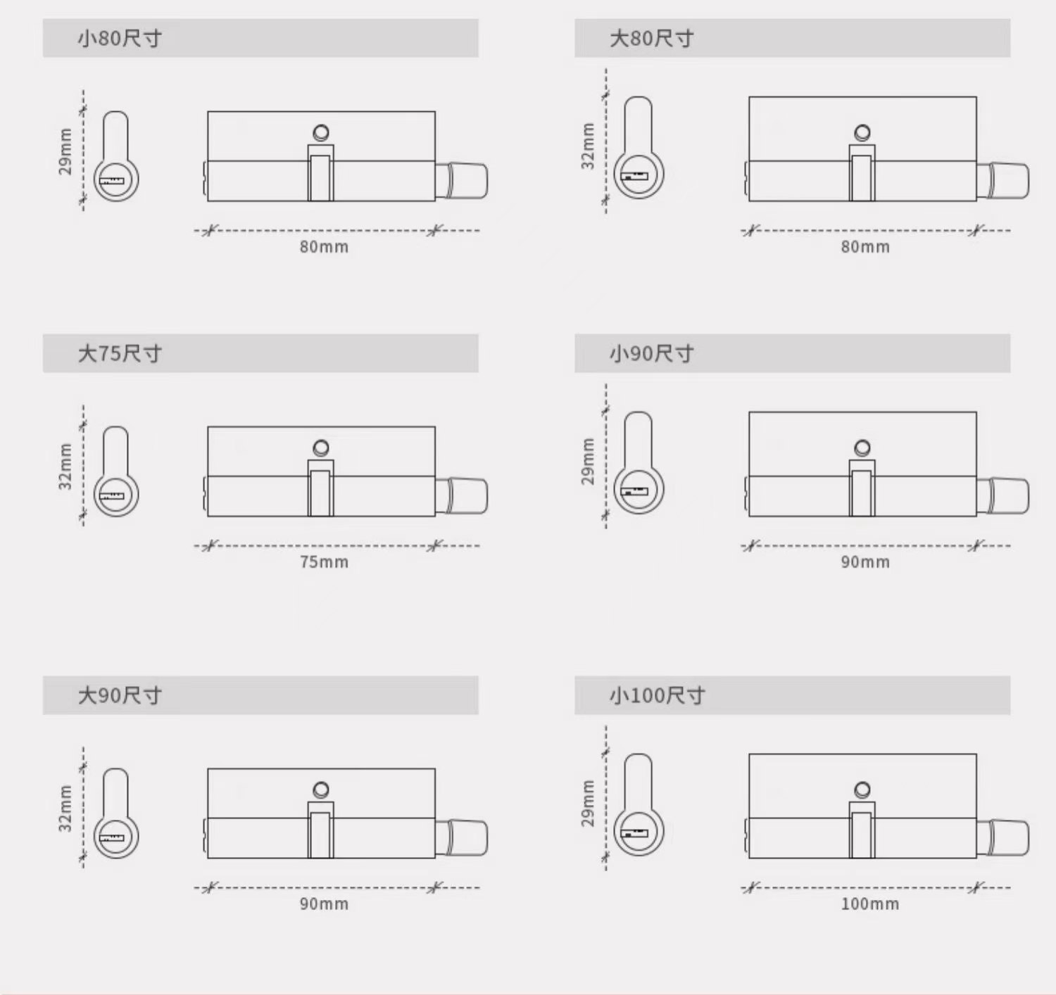 锁芯小70家用通用型锁心室内门锁卧室门房门木门大门锁具配件更换 - 图2