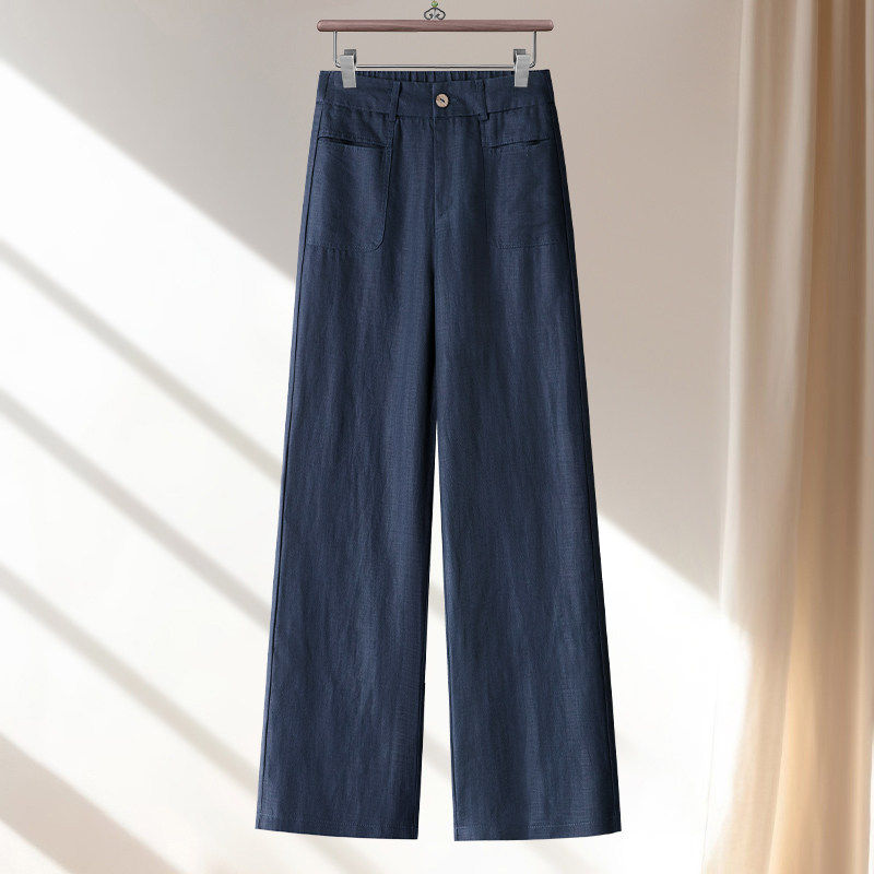 天丝亚麻窄版阔腿裤女夏季薄款2026新款高腰垂感休闲九分直筒裤子,淘宝优惠券,粉丝福利购,淘宝优惠卷