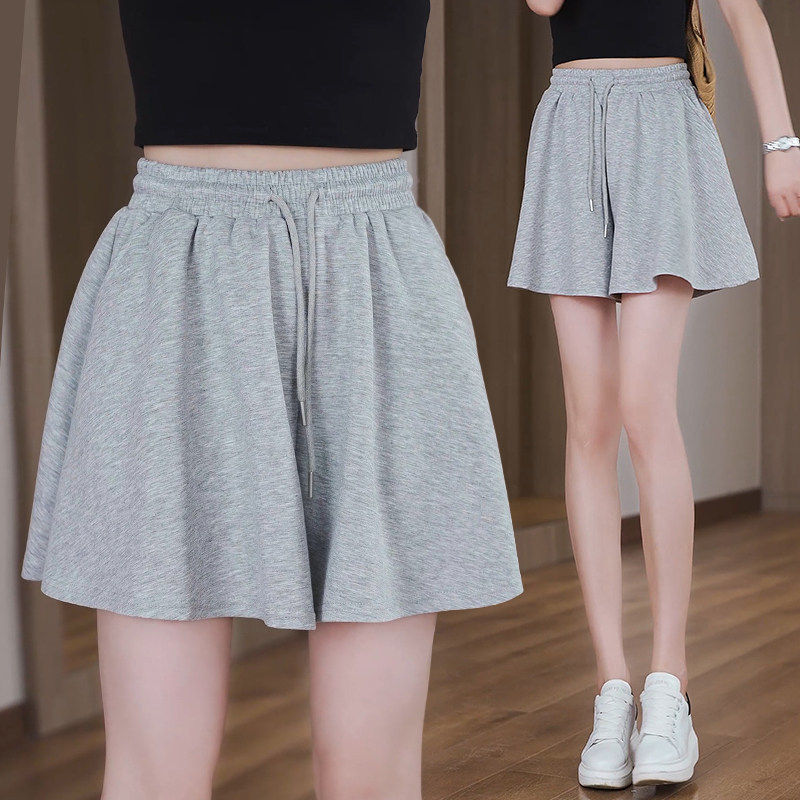 粉色运动短裤女夏季薄款2026新款爆款休闲阔腿裤高腰a字芭蕾裙裤,淘宝优惠券,粉丝福利购,淘宝优惠卷