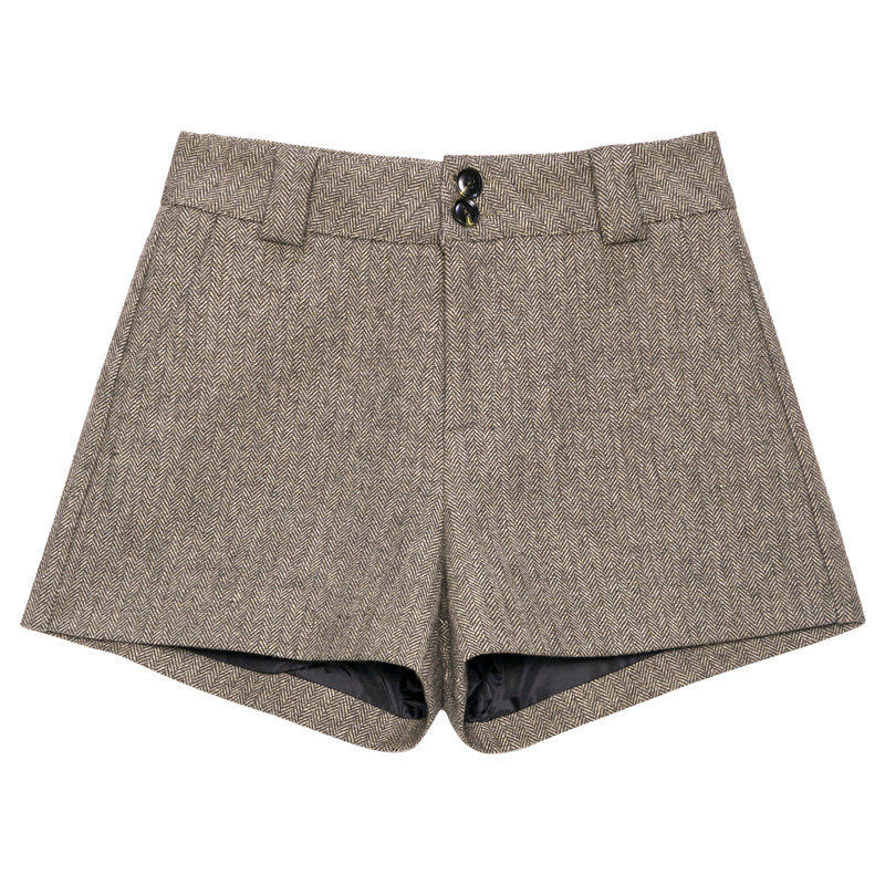 毛呢短裤女秋冬外穿2024新款高腰宽松a字西装裤显瘦百搭阔腿靴裤,淘宝优惠券,粉丝福利购,淘宝优惠卷