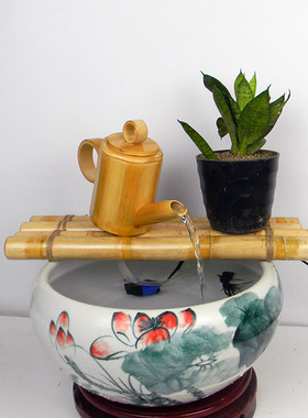 定制流水器庭院景观惊鹿石槽竹子