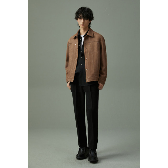 Suede jacket casual thickened workwear short style