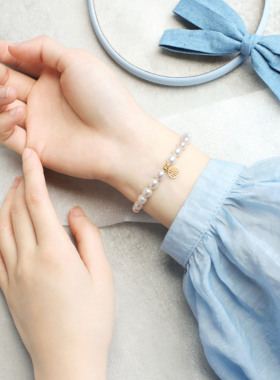 天然淡水珍珠进口14K包金民族风