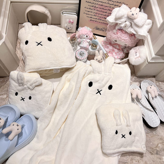 Laolaojiang Miffy Bunny Cartoon Girl Coral Velvet Absorbent Bath Skirt Bath Towel Towel Quick-drying and Comfortable 2026