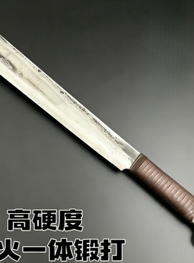 龙泉锰钢弹簧钢送礼锻打户外短刀一体冷兵器防身唐横刀车载未开刃