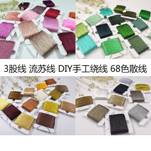 亮光3股股线星光流苏线锦伦线手工绕线diy编织材料线圈68色散线 - 图2