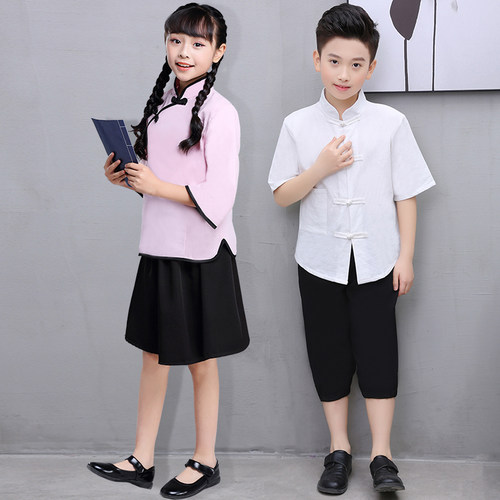 儿童民国五四青年服装六一学生幼儿园毕业朗诵合唱运动会演出服 - 图2