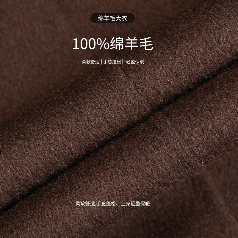 【绵羊毛100%】2025冬季新品舒适保暖双面羊毛中长款男士毛呢大衣,淘宝优惠券,粉丝福利购,淘宝优惠卷