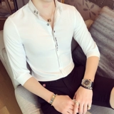 Приятная телу рубашка, трендовый лонгслив, в корейском стиле, короткий рукав