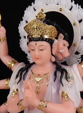 斗母元君神像家用供奉斗姆圆明君道姥先天尊树脂仿汉白玉佛母佛像