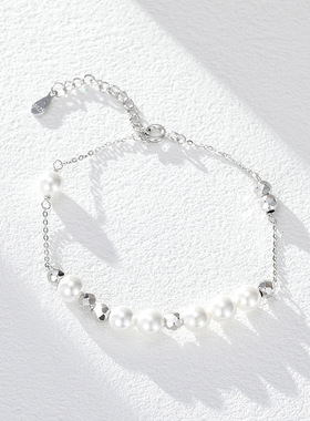 闪耀星河贝珠手链女S925纯银