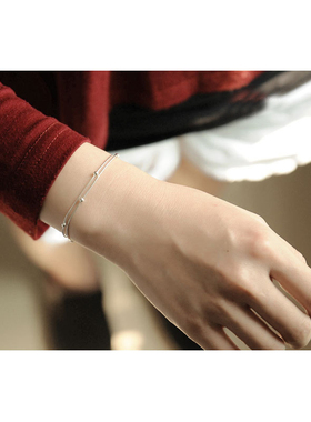 S925纯银韩版小圆球手链百搭显白